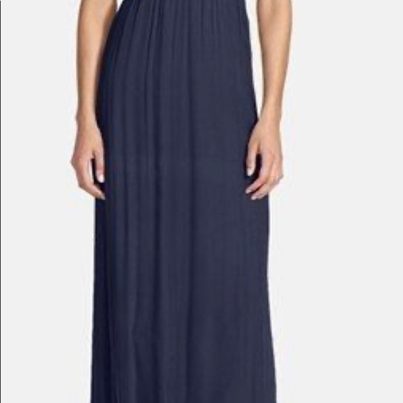 Amsale Dresses & Skirts - Amsale Illusion Yoke Crinkled Silk Chiffon Gown size 8
